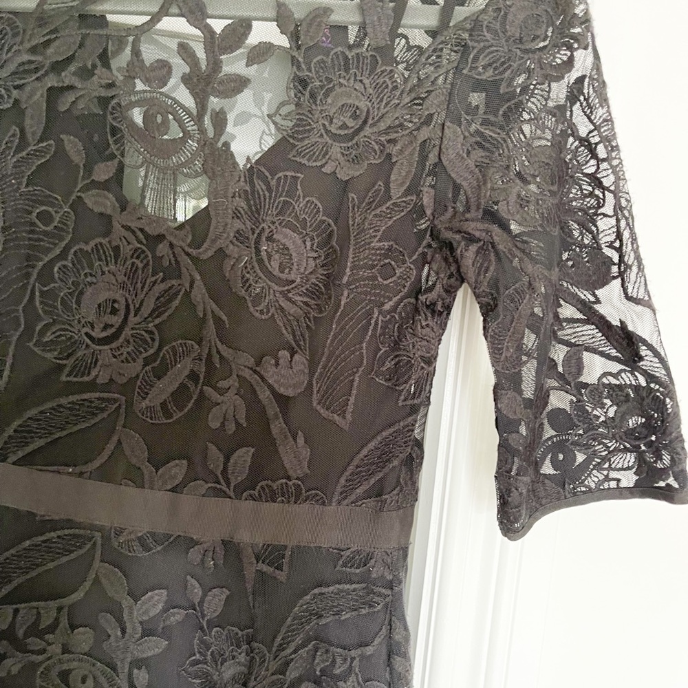 Black dress with floral design